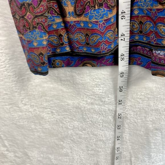 Stuart Allen 10 Artsy Dress Beaded 80s Purple Blue Retro Gypsy Boho Made In USA - Picture 8 of 10